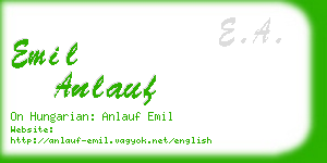 emil anlauf business card